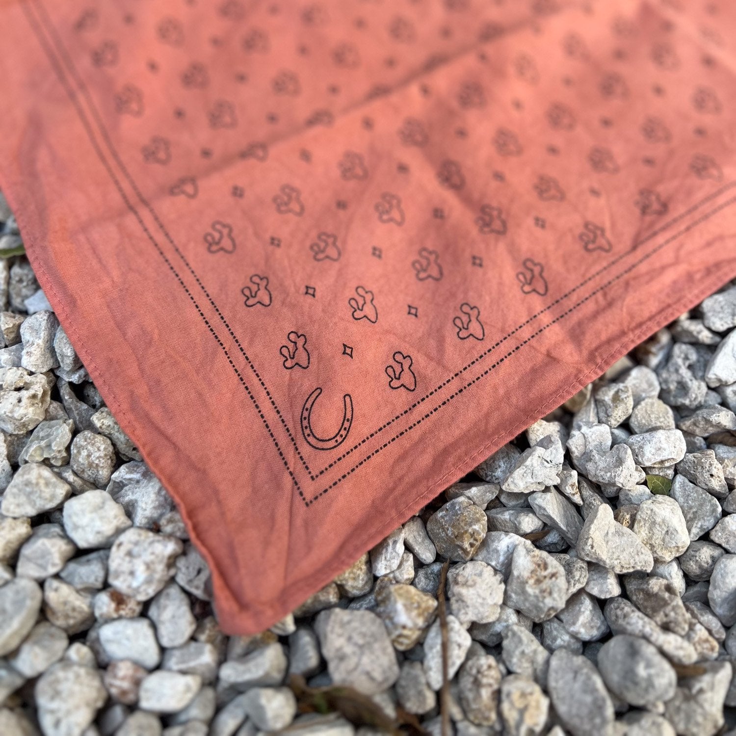 Prickly Pear Cotton Bandana - Muted Rust - 2