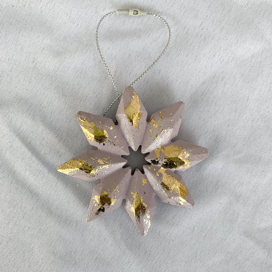 Pointy Snowflake Ornament with Gold Accent - Small - 1