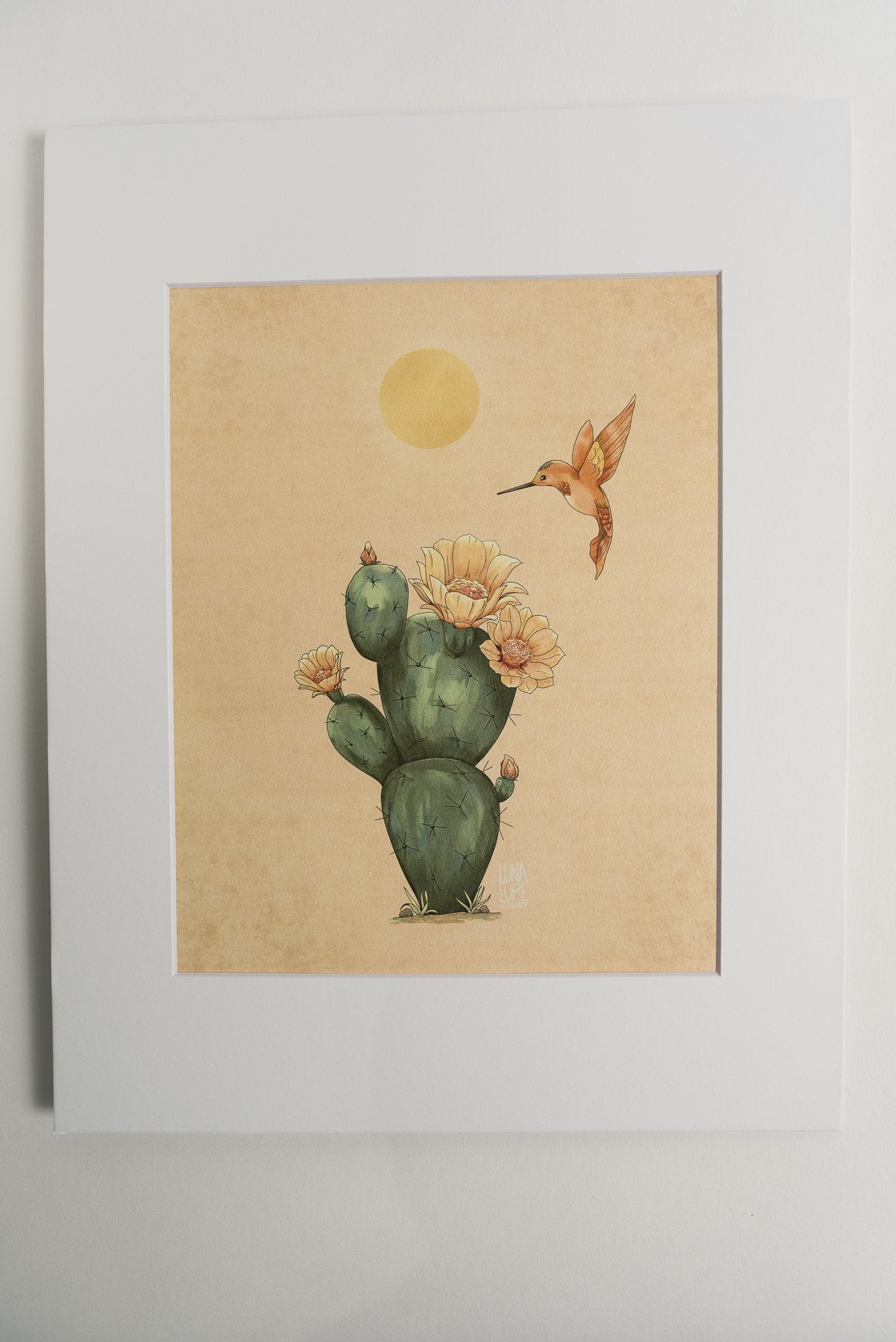 Art Print - Cactus & Hummingbird - 3