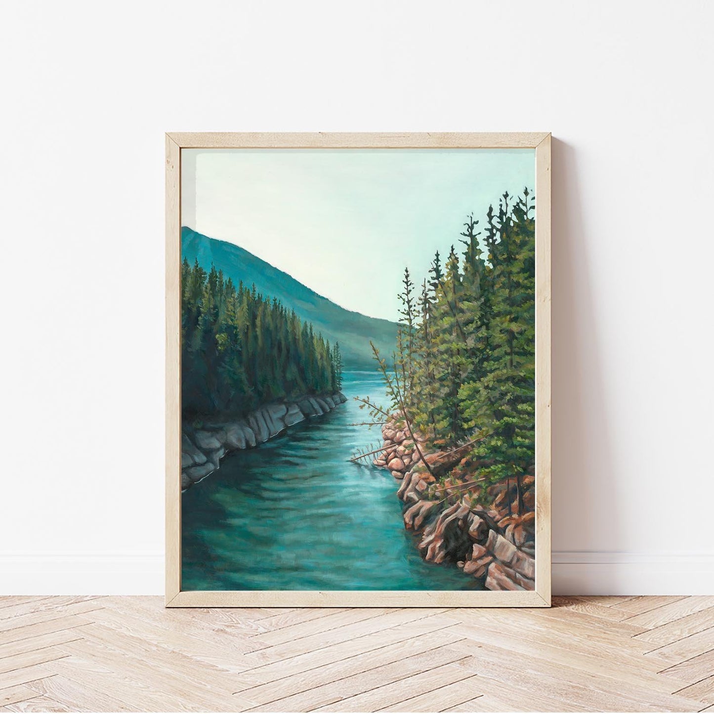 Lake Minnewanka River - Framed Print - 1