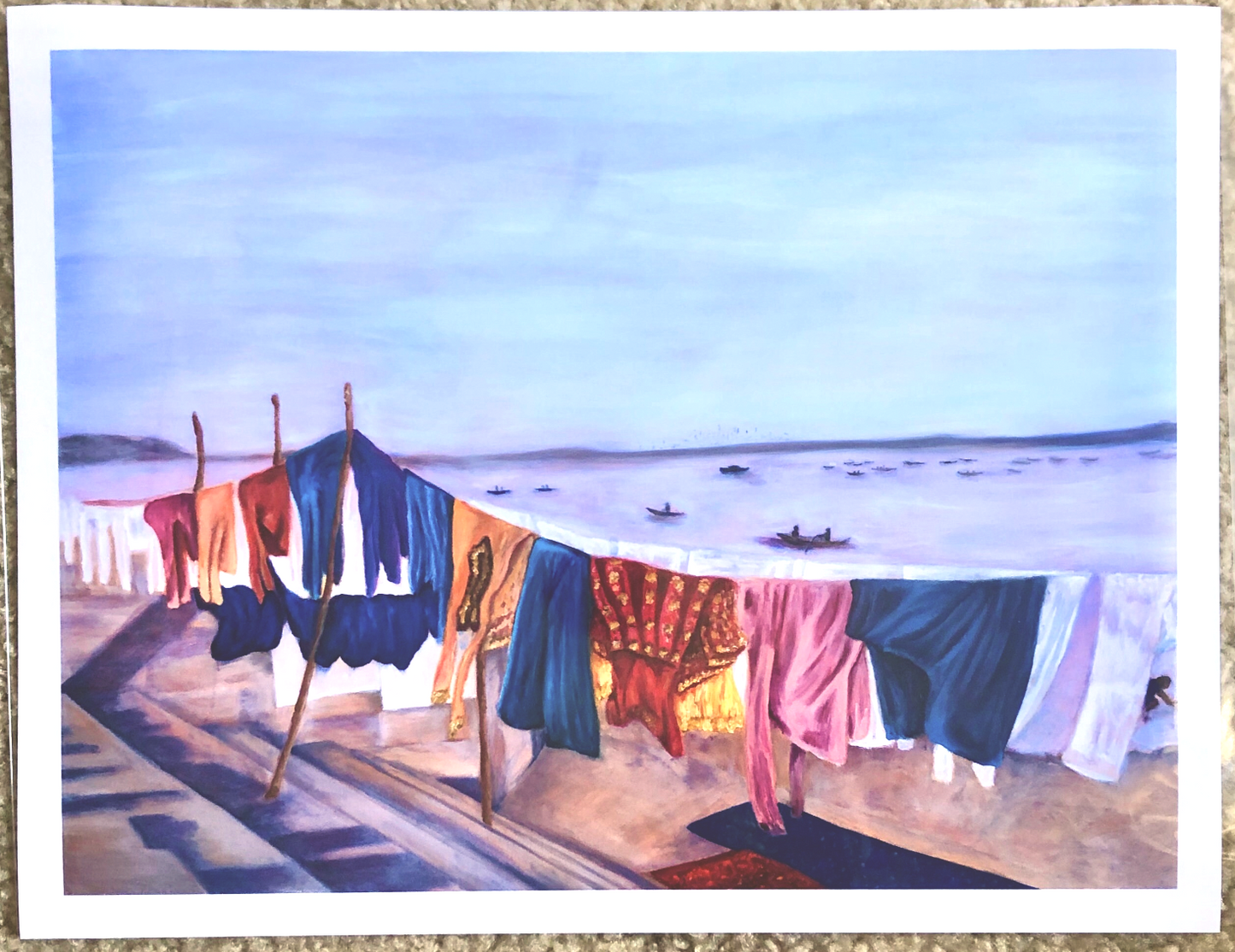 "Bank of the Ganges" Clothesline Print - 1