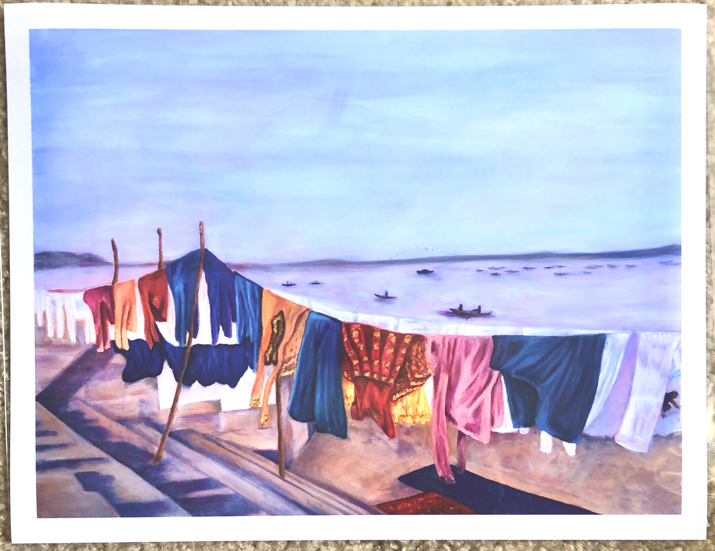 "Bank of the Ganges" Clothesline Print - 1