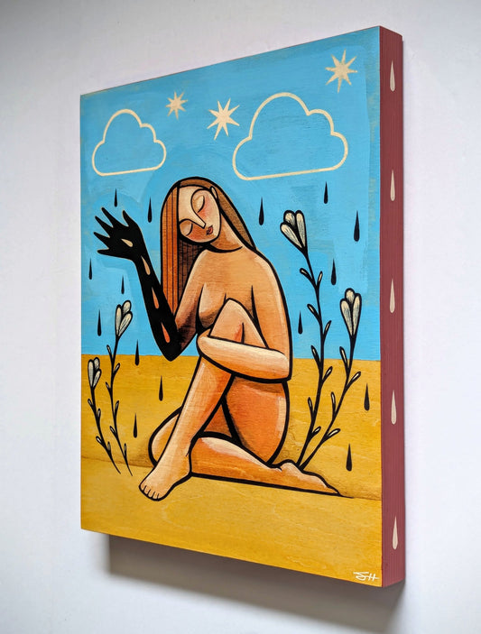 "Receive" original acrylic painting on wood  - 1