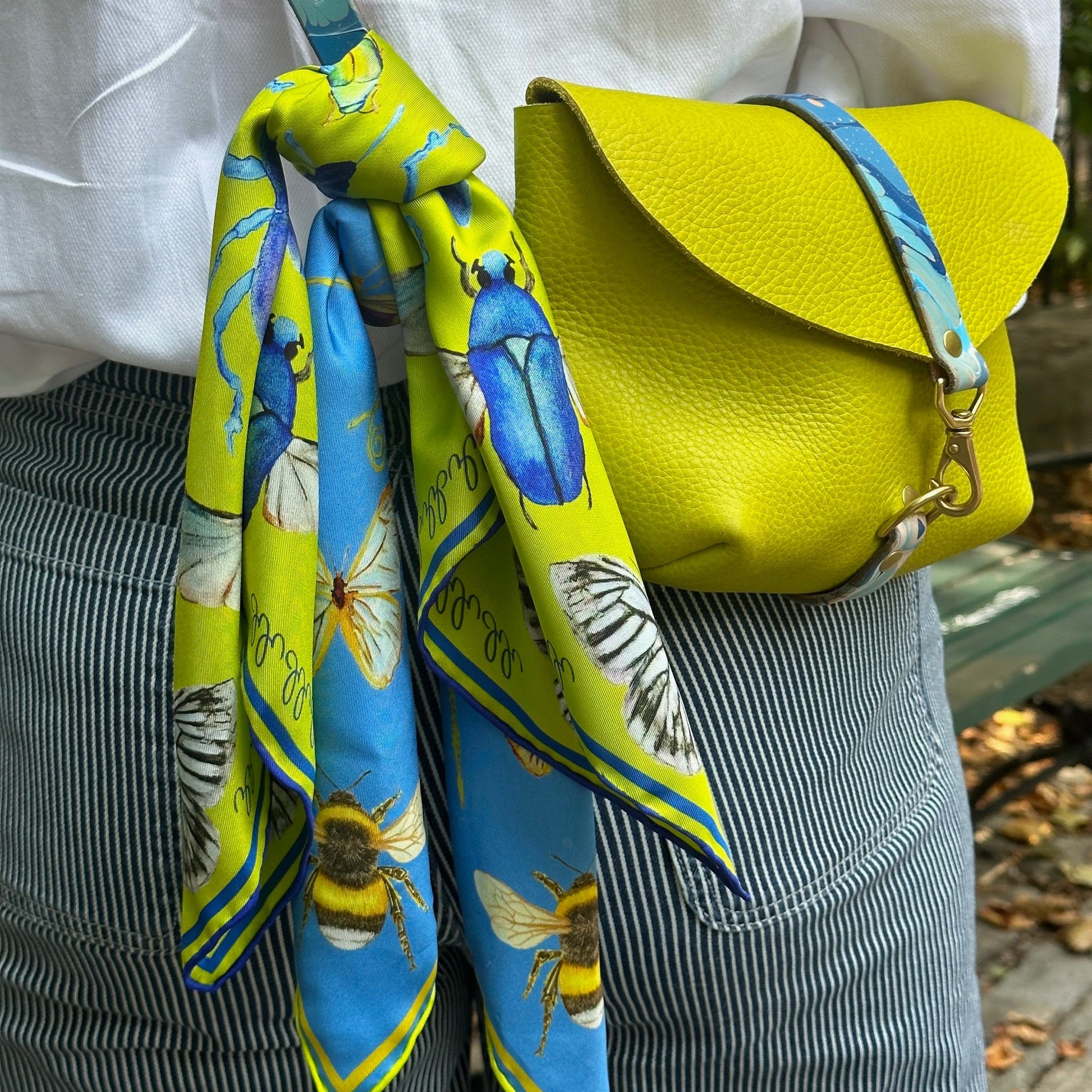 Bug Scarf, Absinth Green, 20", 100% silk  - 5