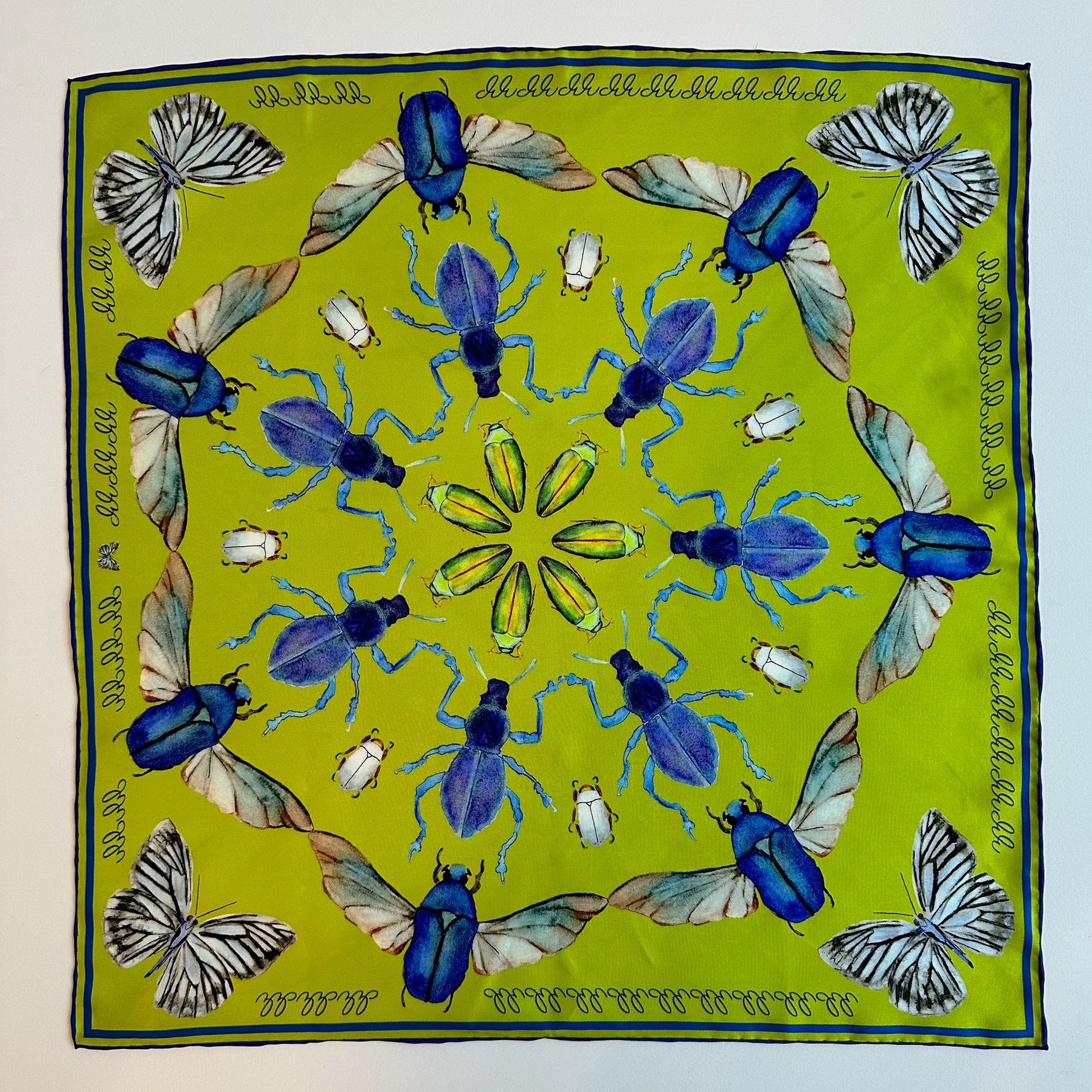 Bug Scarf, Absinth Green, 20", 100% silk  - 1