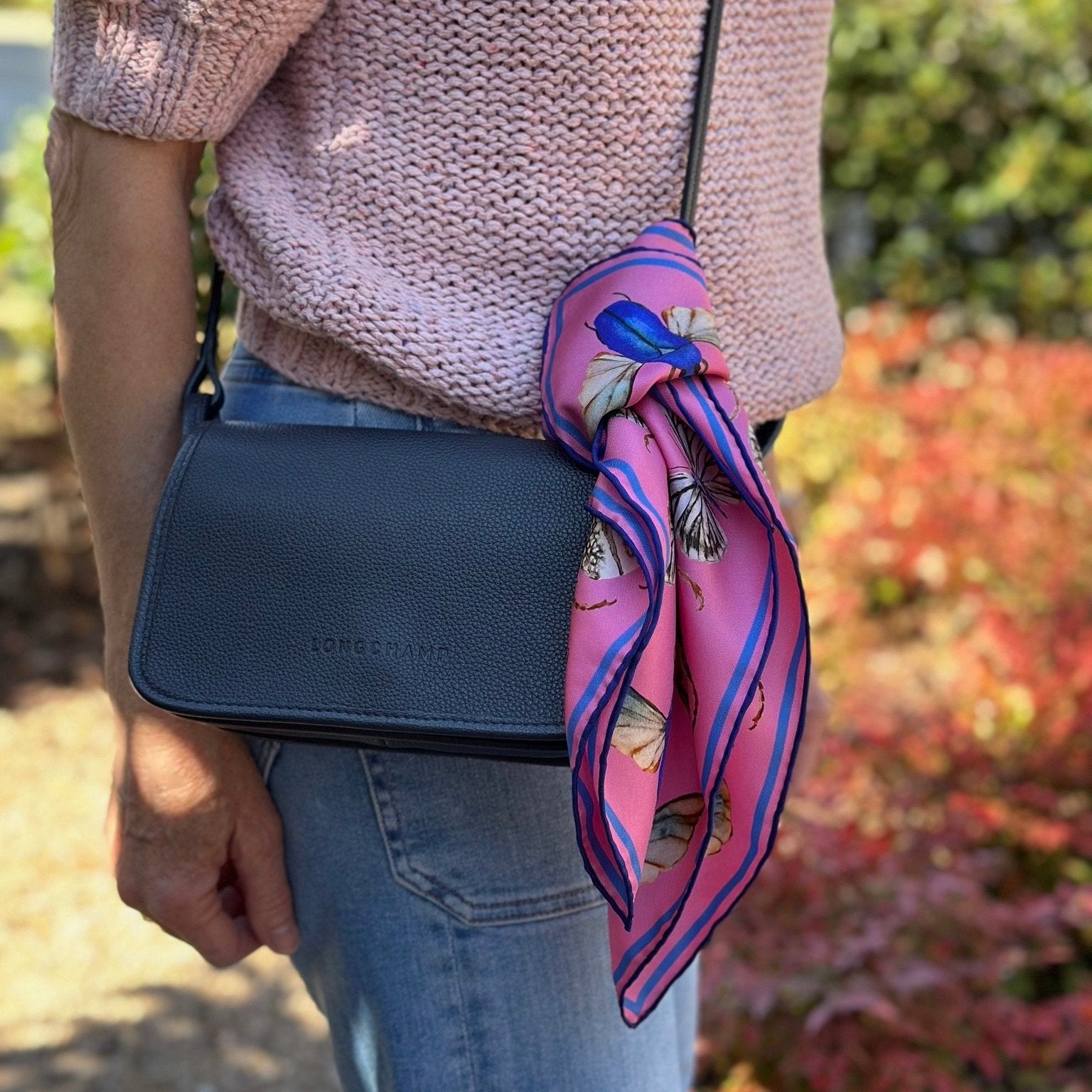 Bug Scarf, Key West Pink, 20", 100% silk - 2