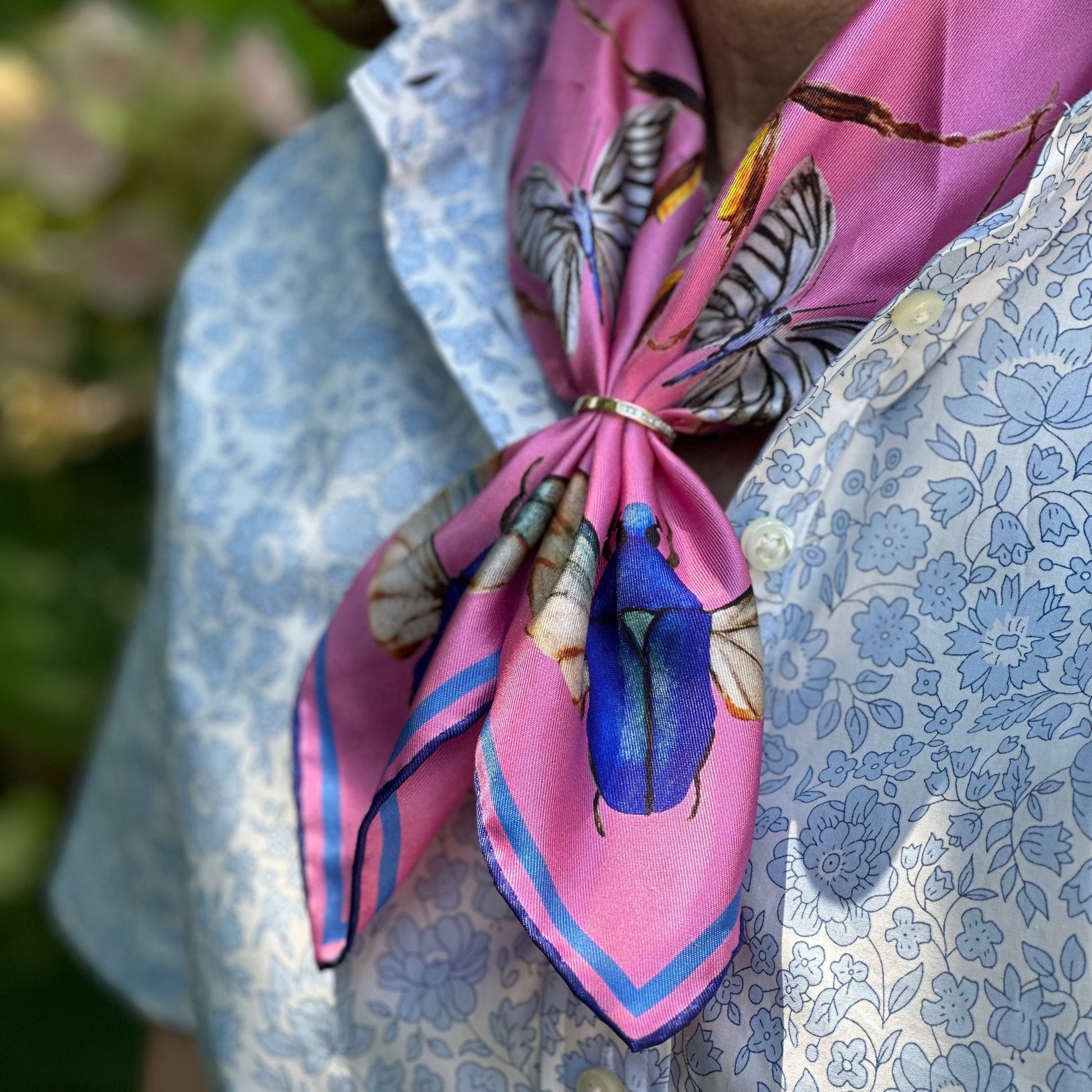 Bug Scarf, Key West Pink, 20", 100% silk - 4