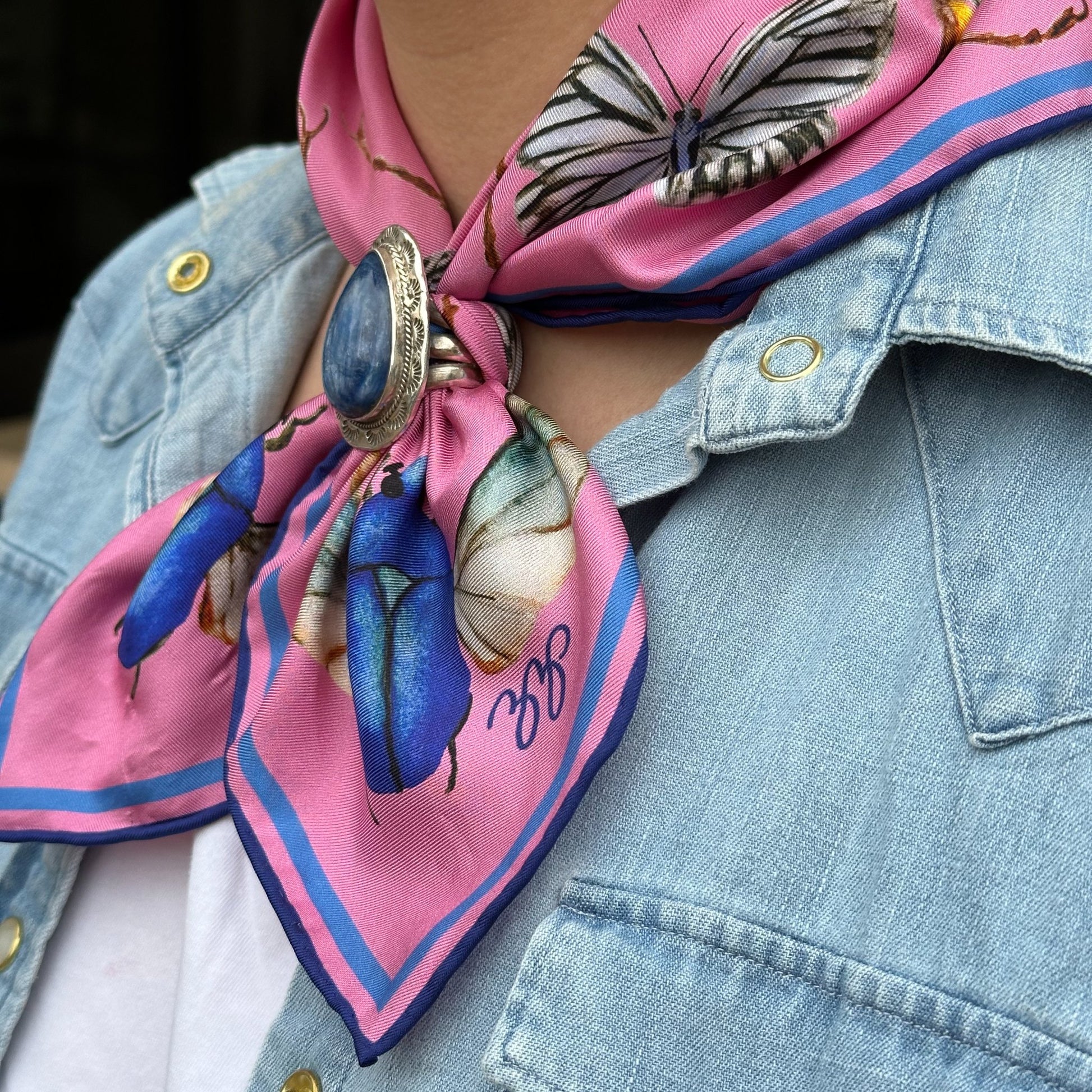 Bug Scarf, Key West Pink, 20", 100% silk - 5