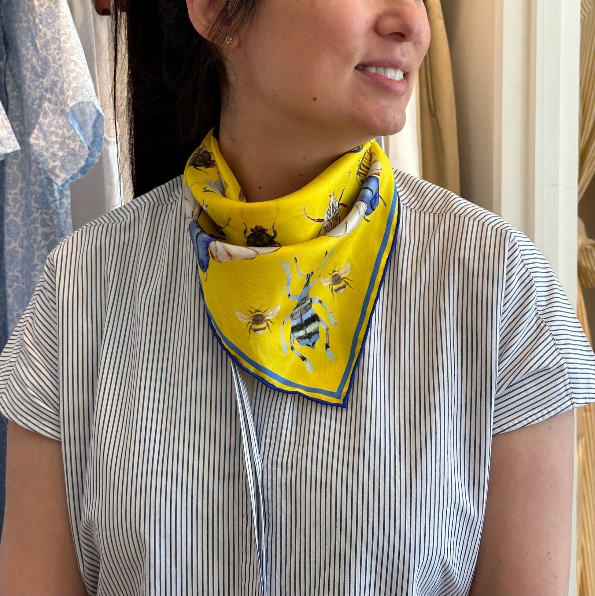 Bug Scarf, Meyer Lemon Yellow, 20", 100% silk - 6