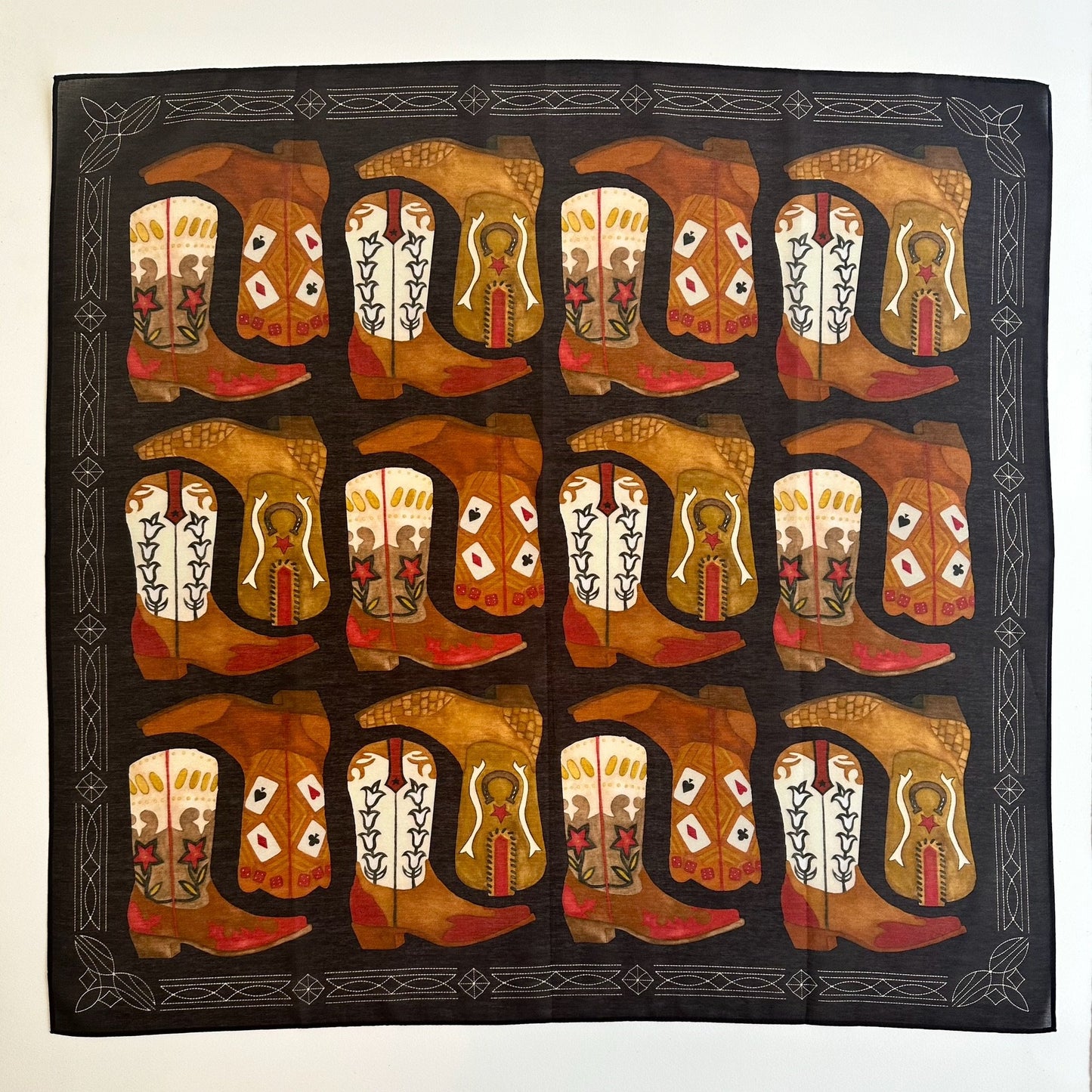 Boot Scarf, Charcoal, 26", Cotton Silk Blend   - 1