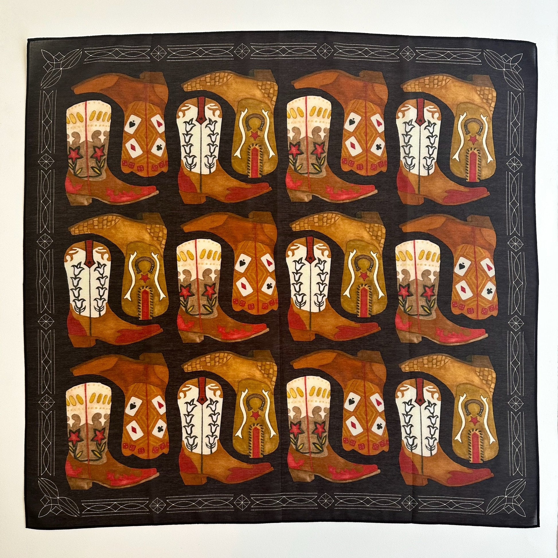 Boot Scarf, Charcoal, 26", Cotton Silk Blend   - 1