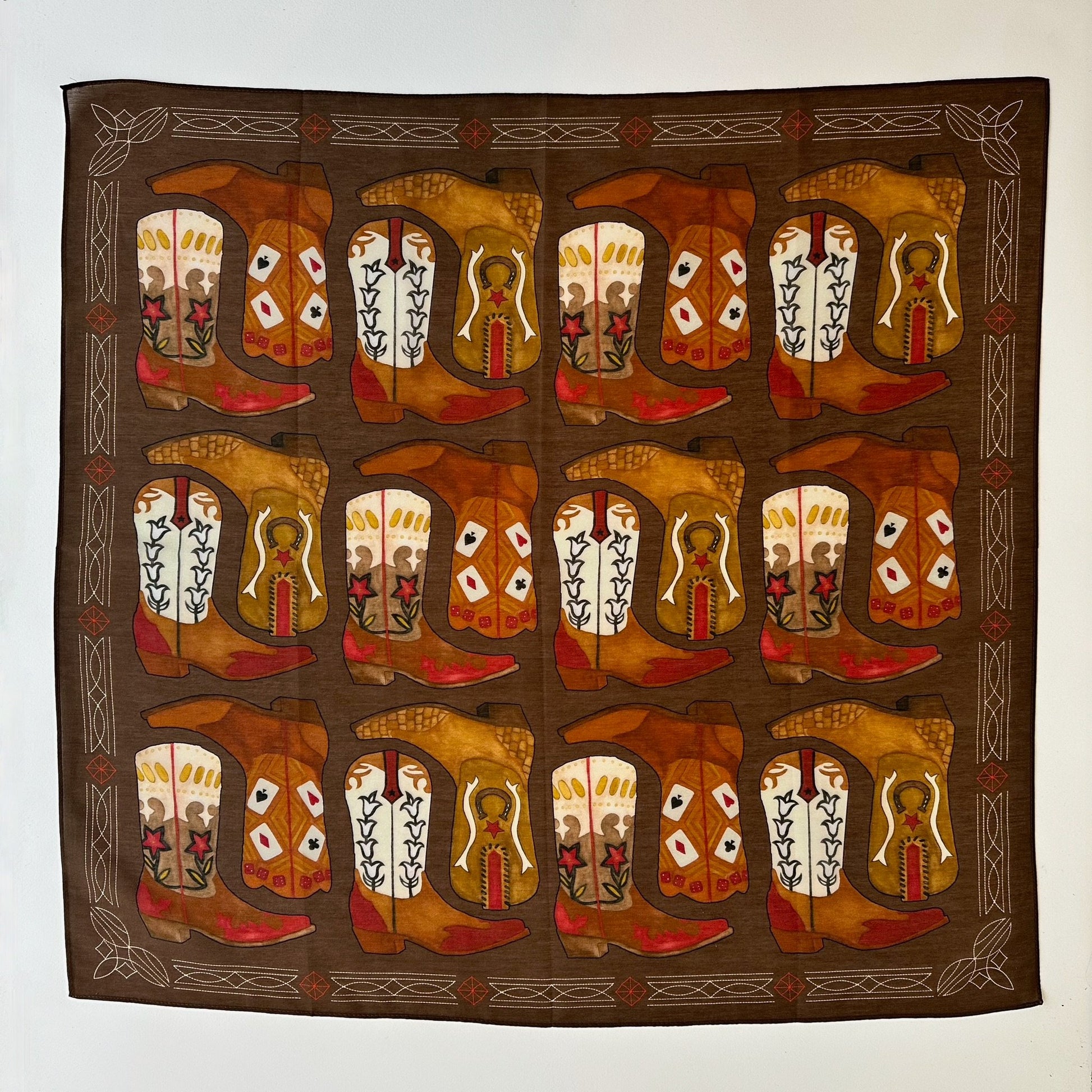 Boot Scarf, Chocolate Brown, 26", Cotton Silk Blend  - 1