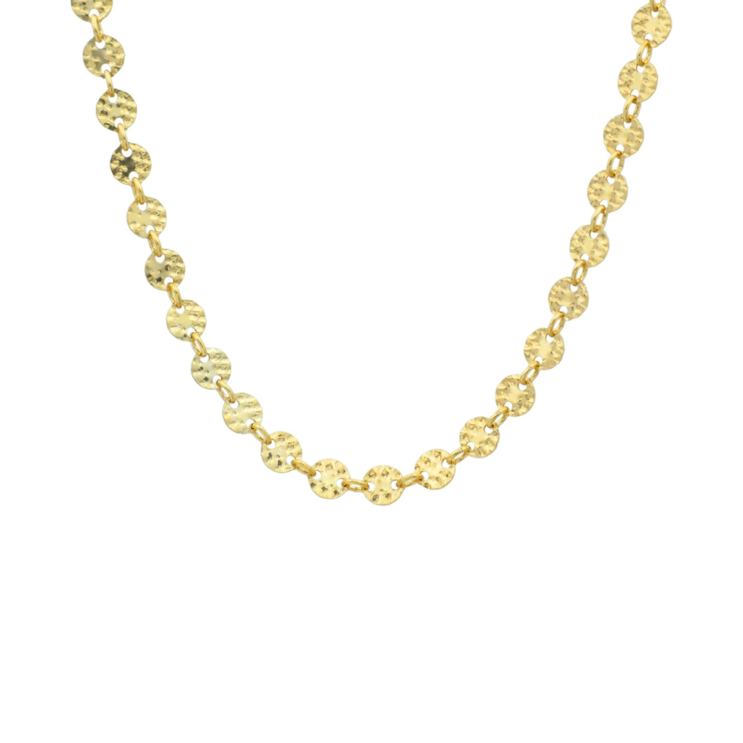Necklace - Textured Disc Chain 14k Gold-filled WBJ - 1