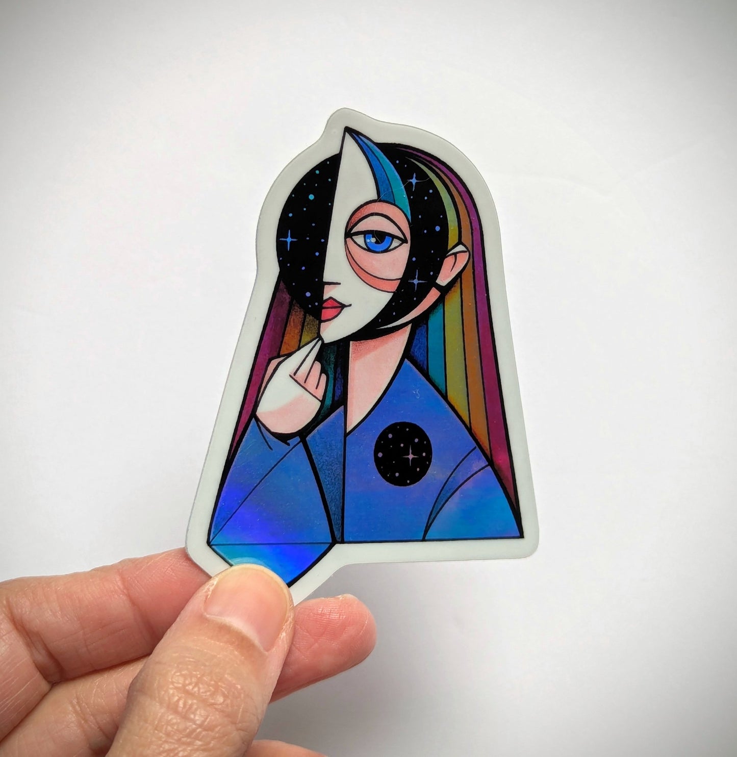 Sticker- Rainbow hair - 1