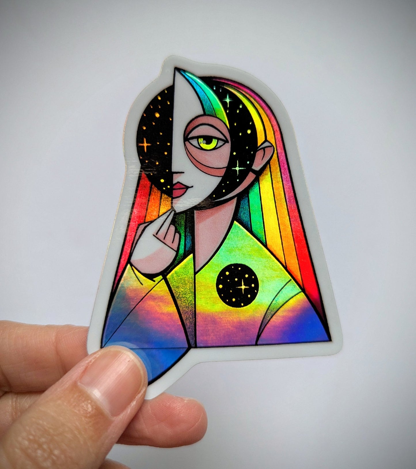 Sticker- Rainbow hair - 2