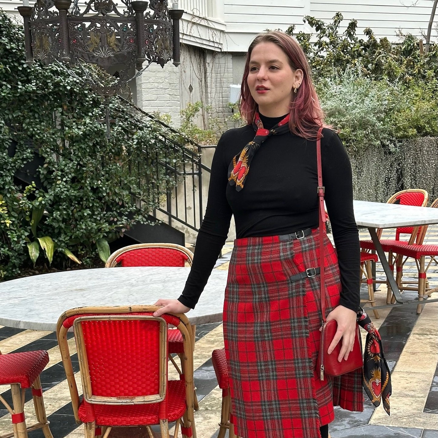 Sacred Heart Scarf, Charcoal, 26", Cotton Silk Blend - 3