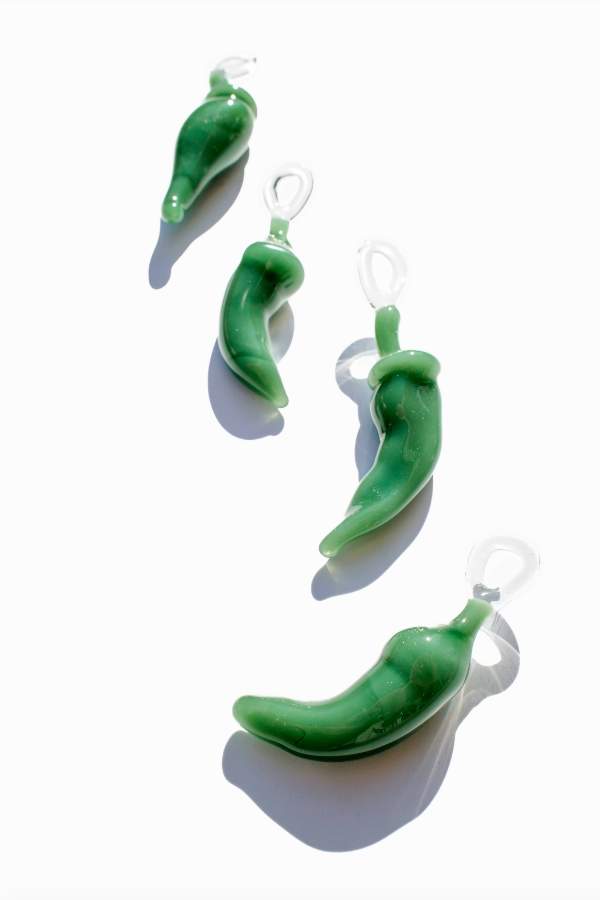 Glass Green Pepper Charm - 1