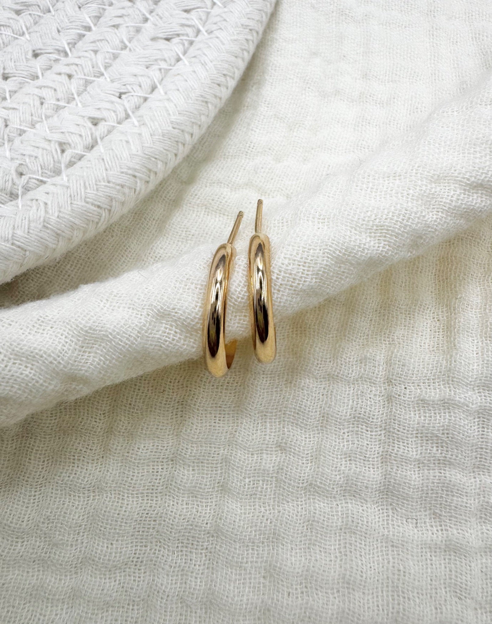 Dainty 14k Gold Filled Hoops Earrings  - 1