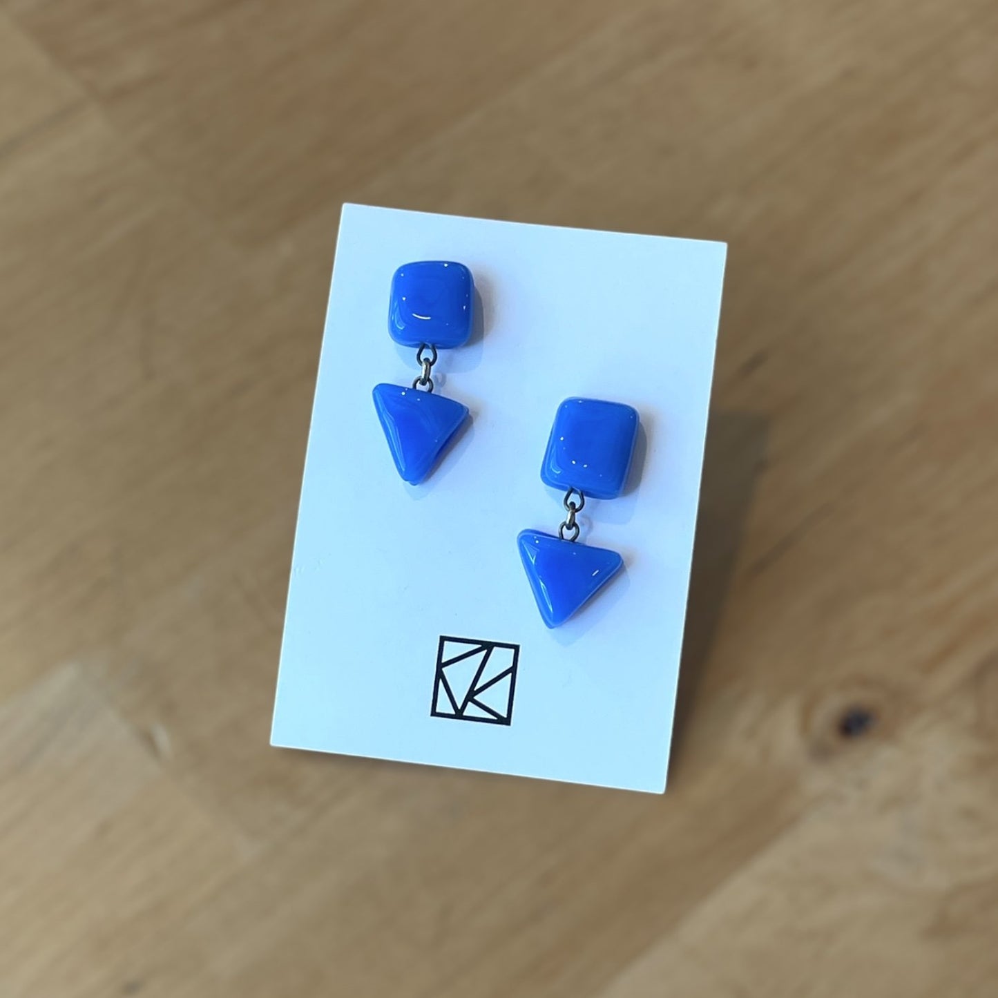 Geometric Glass Mini Drop Earrings (various colors)