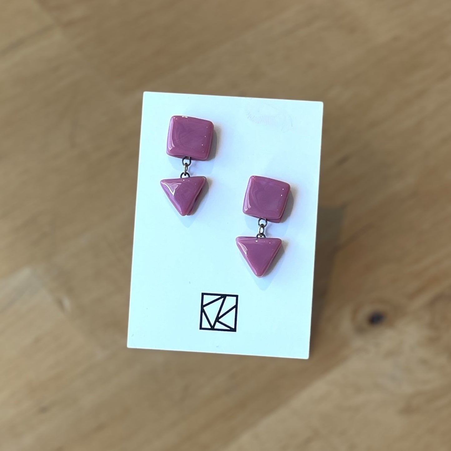 Geometric Glass Mini Drop Earrings (various colors)