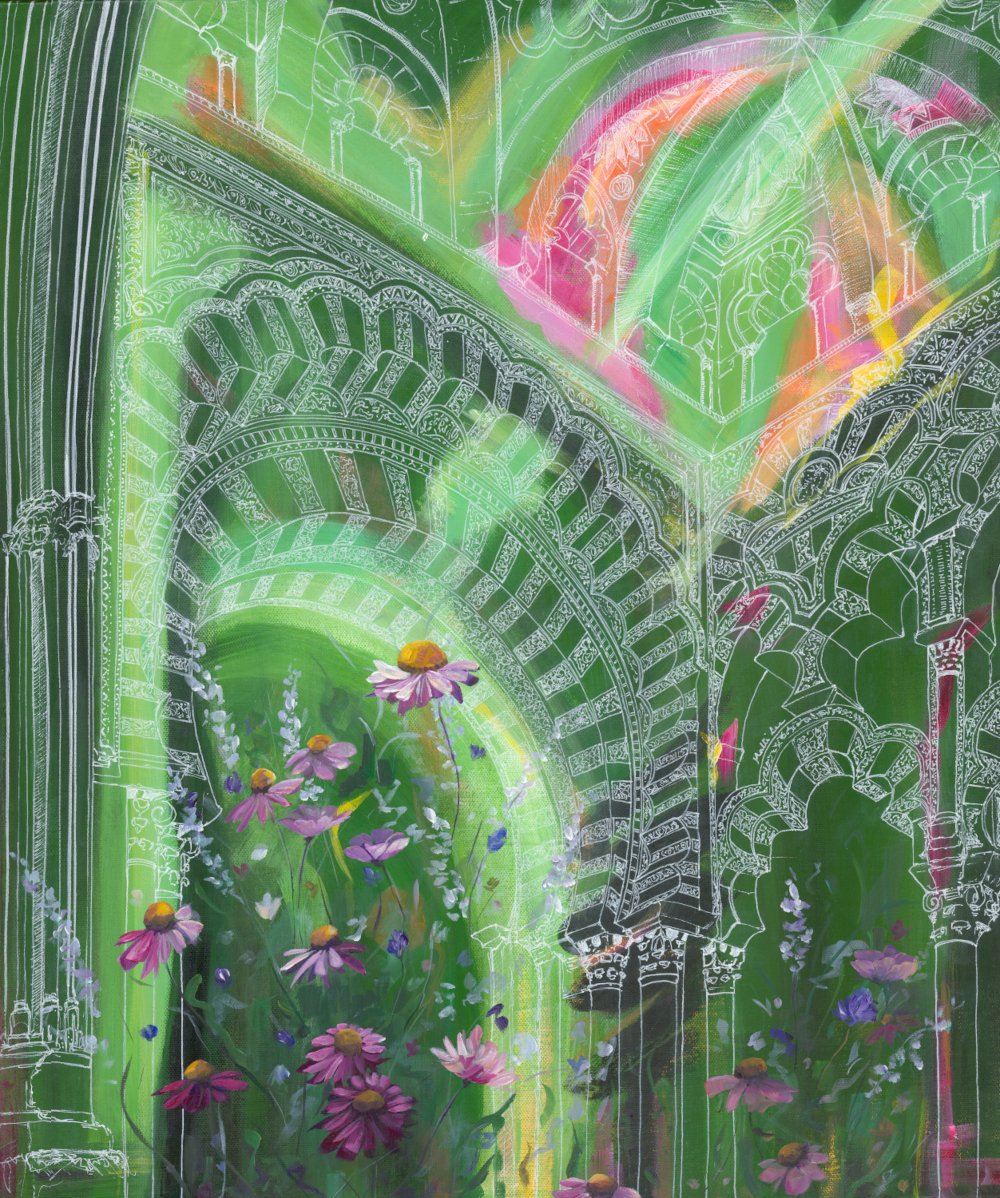 Print- "Courtyards of Crescent and Cross" - by Malti B Lee