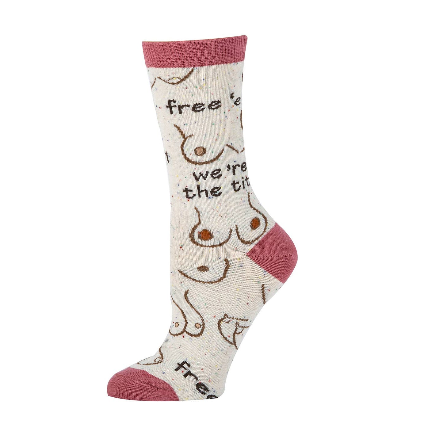 Free 'em | Women's Funny Saying Cotton Crew Socks