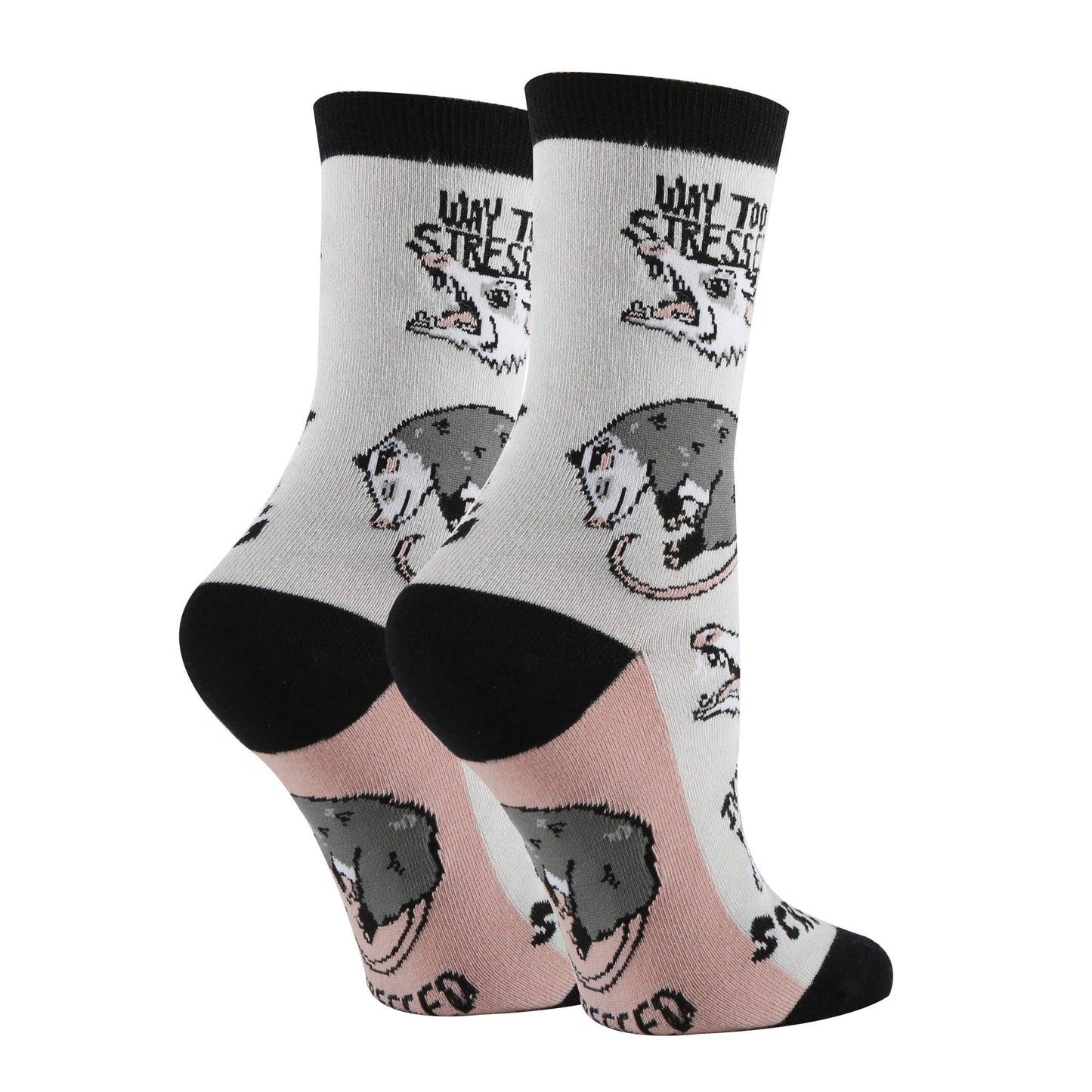 Stressed Opossum | Women's Funny Cotton Crew Socks