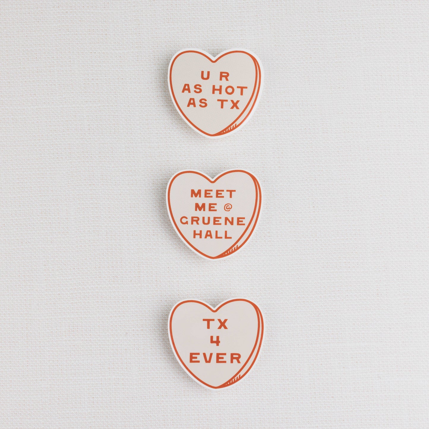 Texas Hearts Stickers
