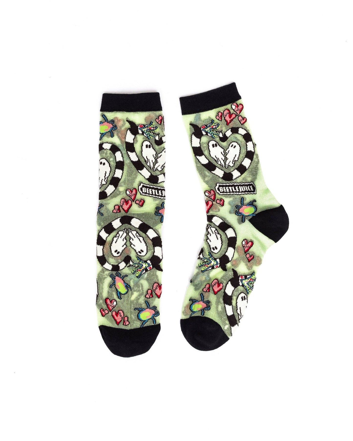Beetlejuice Shimmer Sheer Crew Sock - Halloween