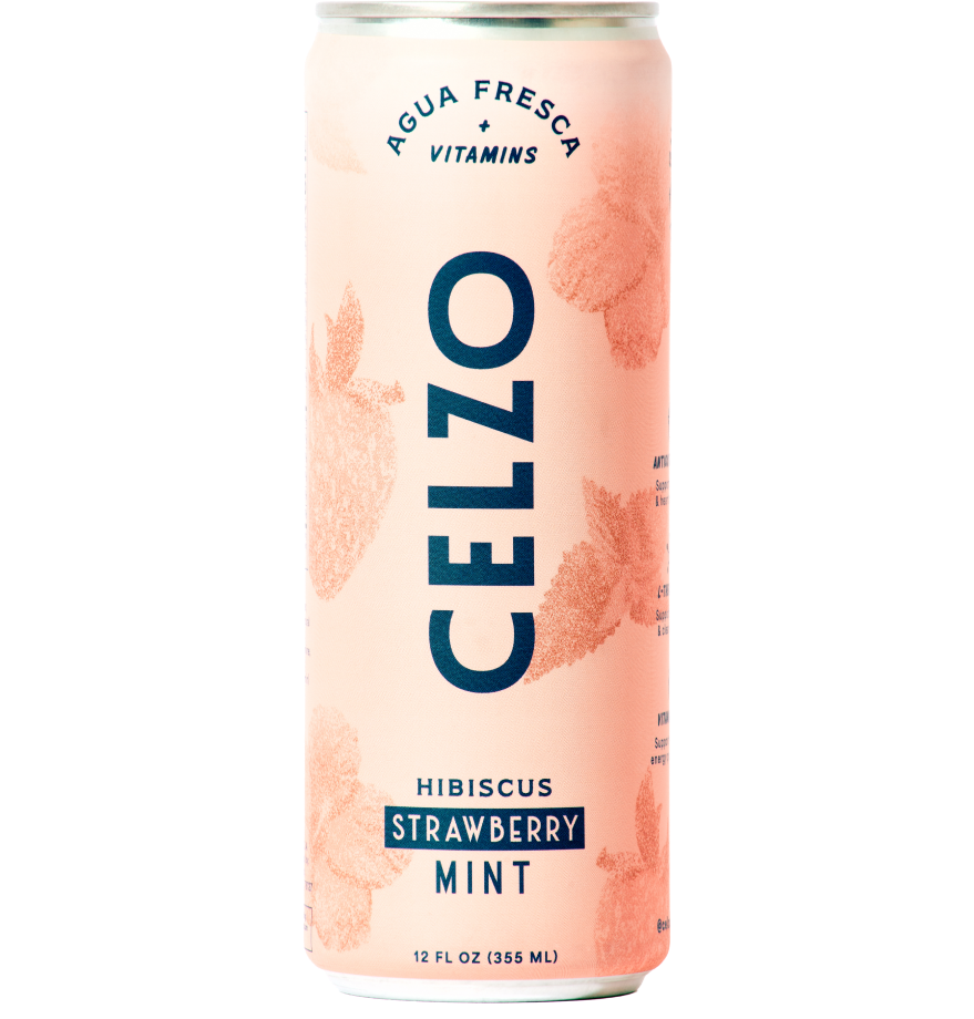 Strawberry Hibiscus Mint - 12oz bubbly agua fresca
