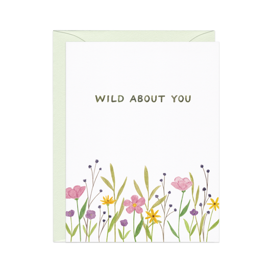 Wild About You — Wildflower Pun Love Card