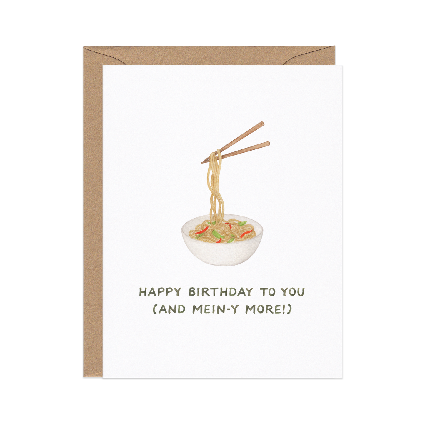 Many More Years — Lo Mein Asian Food Pun Birthday Card