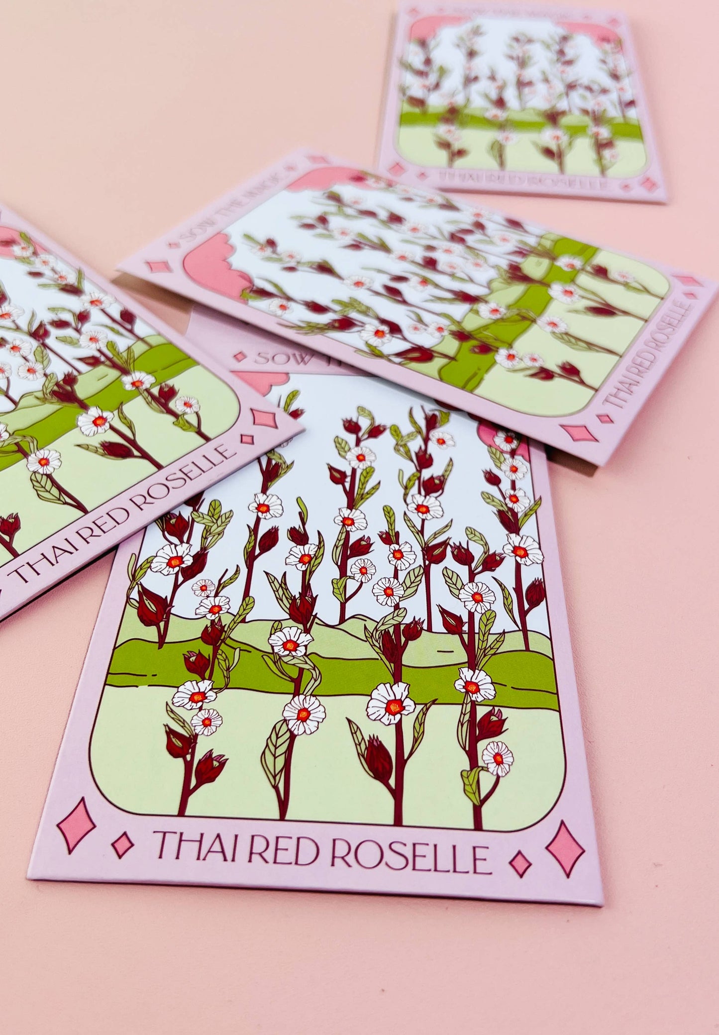 Seed Packet- Thai Red Roselle Hibiscus Tarot Garden + Gift