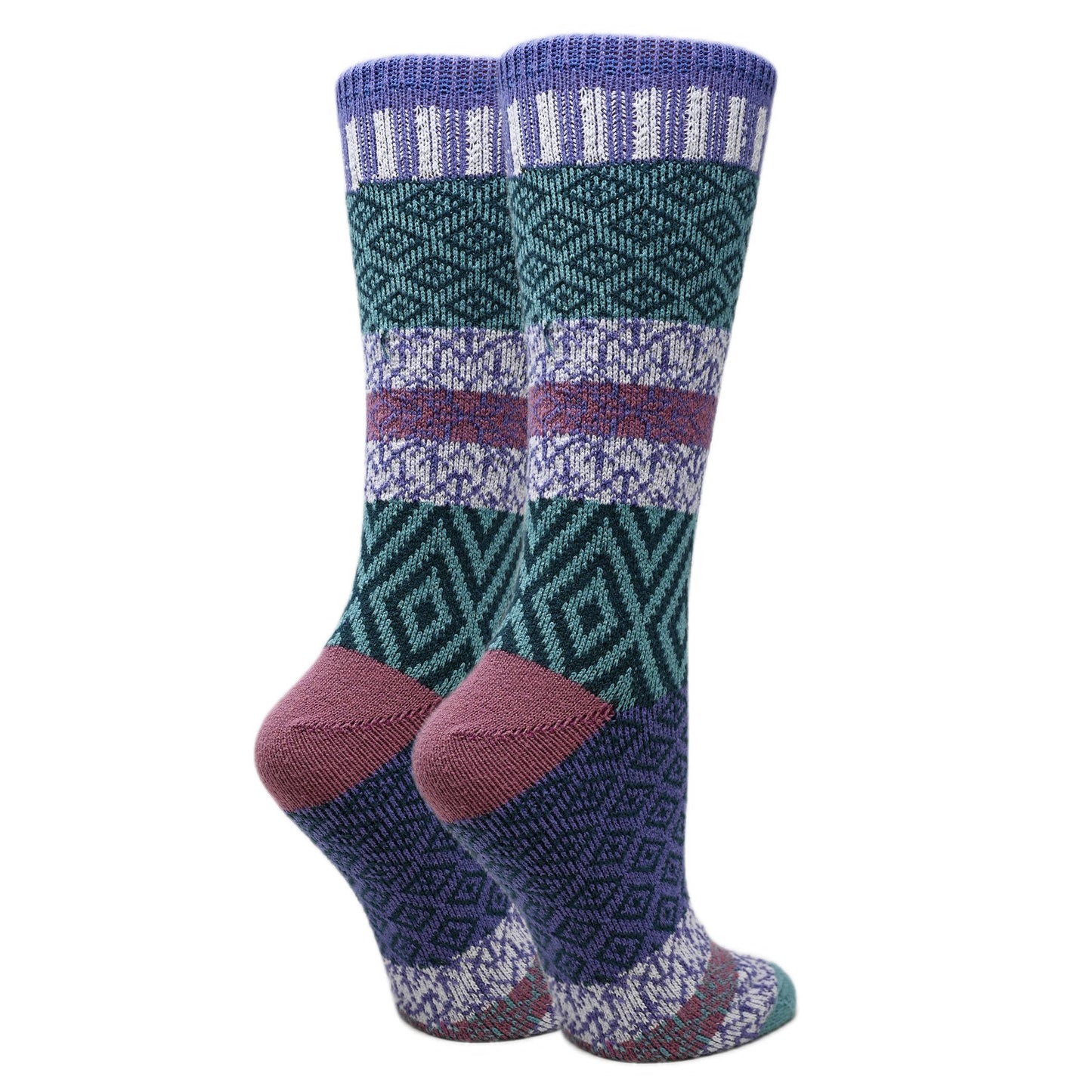 Sophia | Women's Fuzzy Pattern Knit Socks