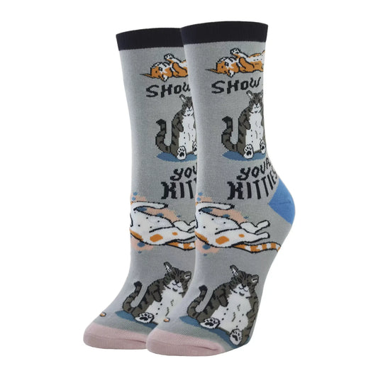 Kitties | Women's Novelty Cat Cotton Crew Socks