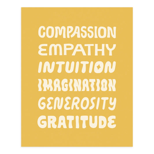 Nice Words Screen Print - Mustard