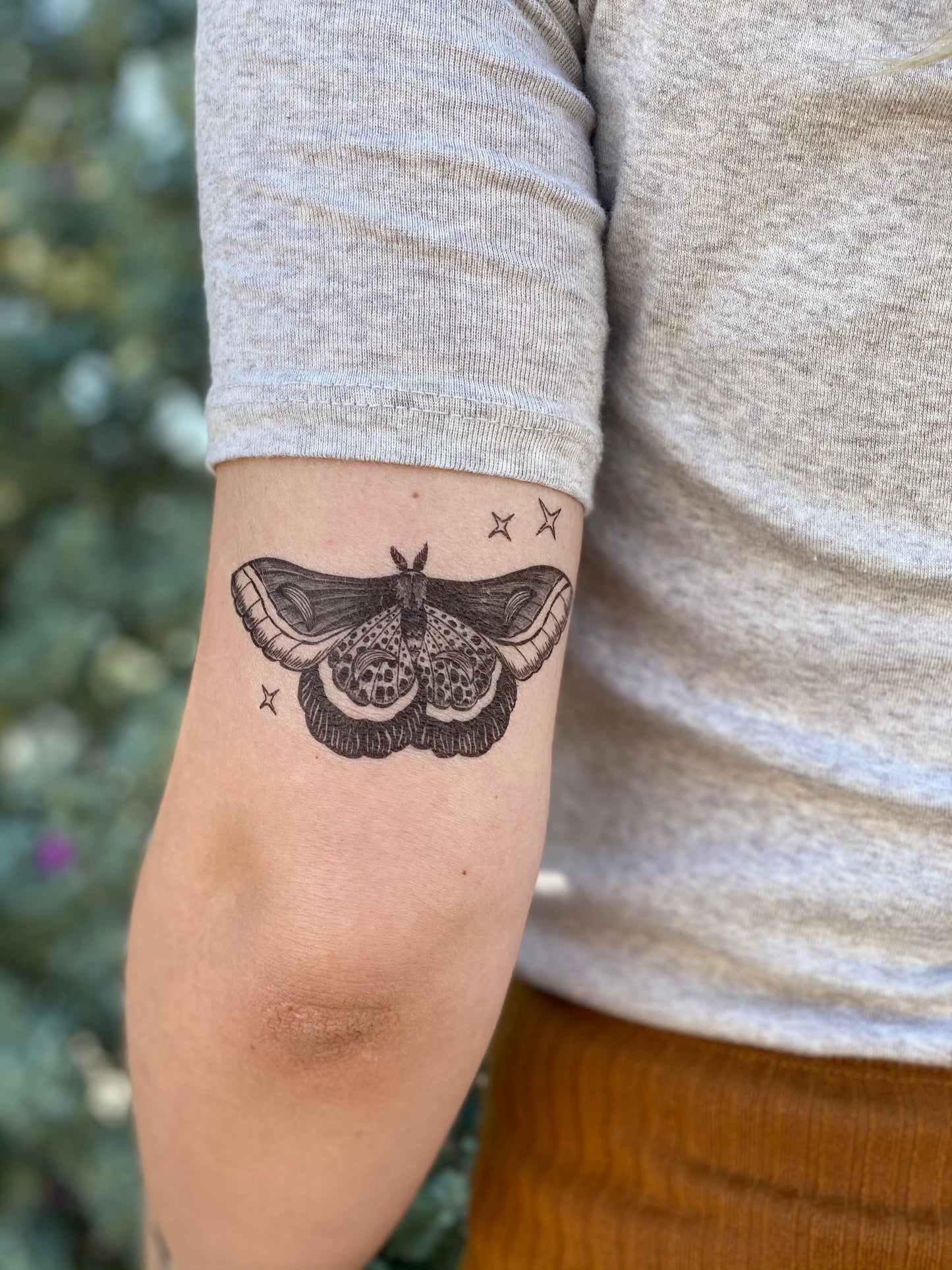 Night Moth Temporary Tattoo