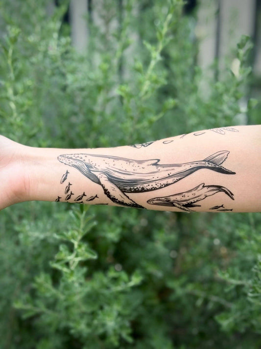 Blue Whale Temporary Tattoo