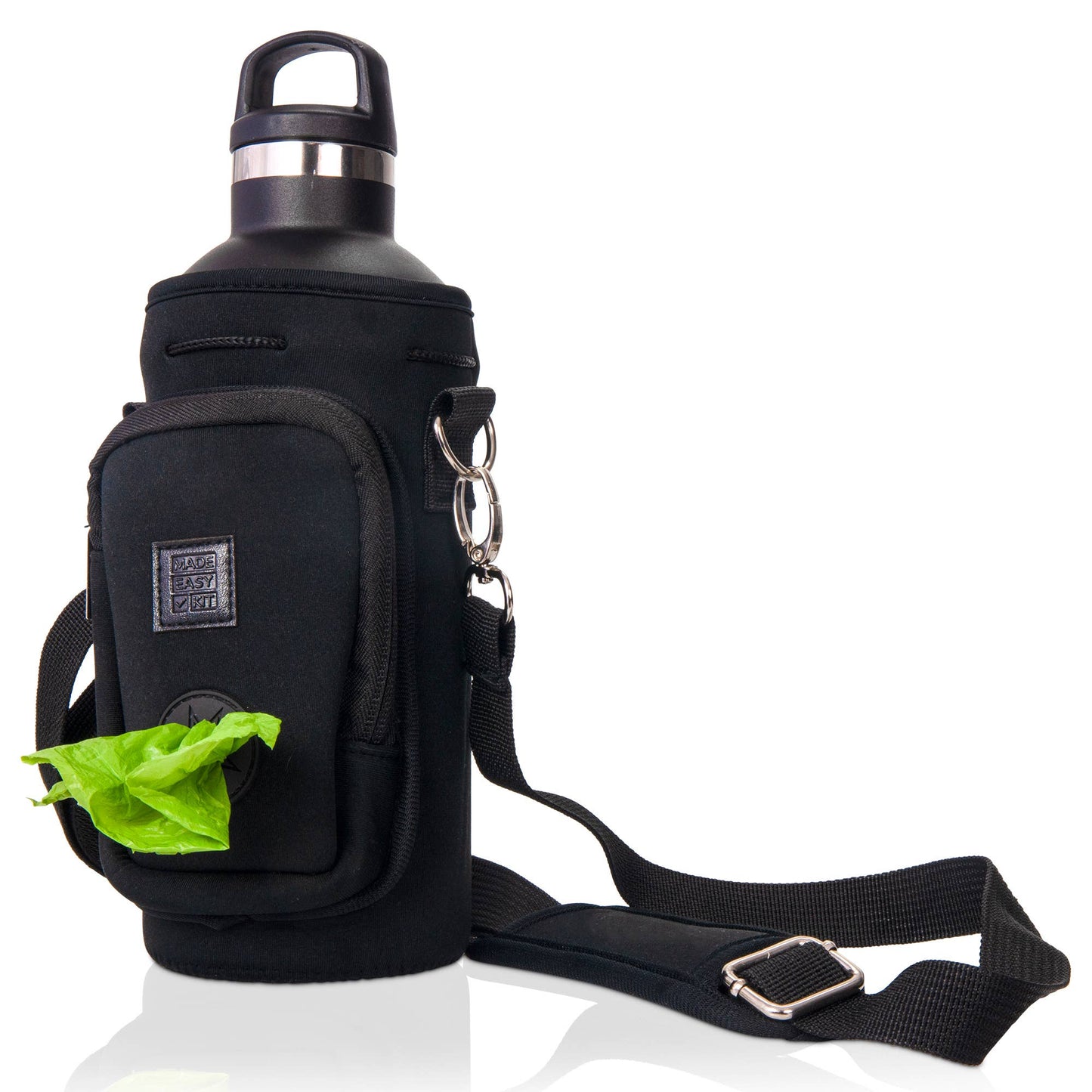 Made Easy Kit Water Bottle Carrier w/Pocket for Dog Poop Bag
