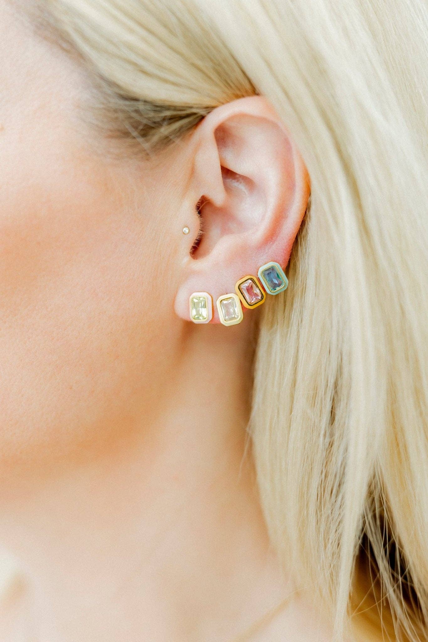 Screwback Stud Earrings - Whitney Orange Sherbet