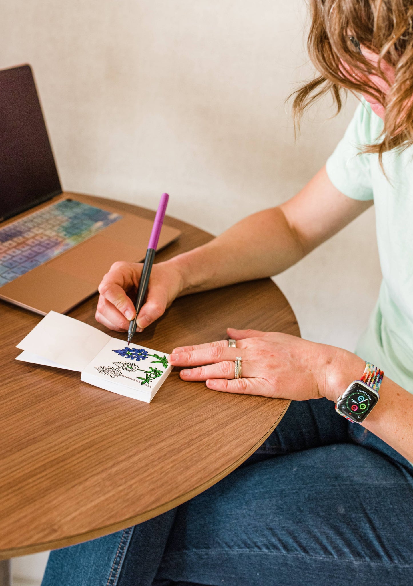 Tiny Texas Themed Illustrations Mini Coloring Book for Adult