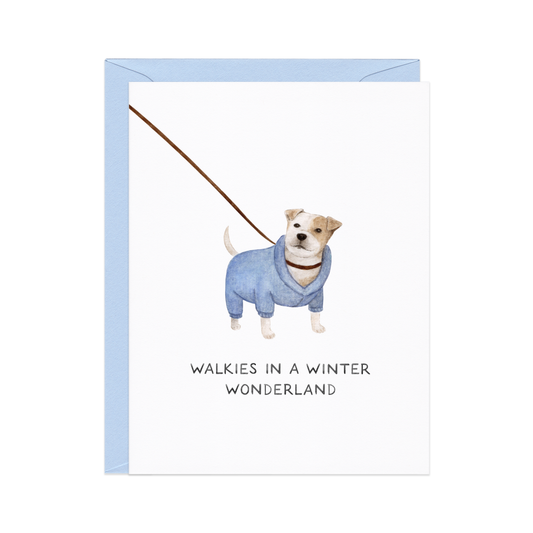 Walkies In A Winter Wonderland — Dog Lovers Christmas Card
