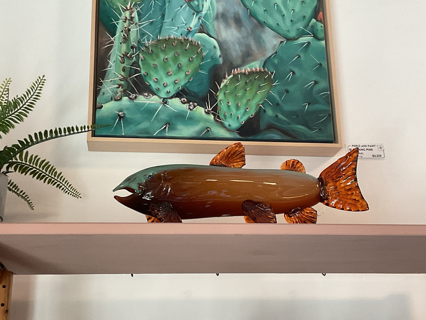 Sculpture, glass- Sassy Salmon