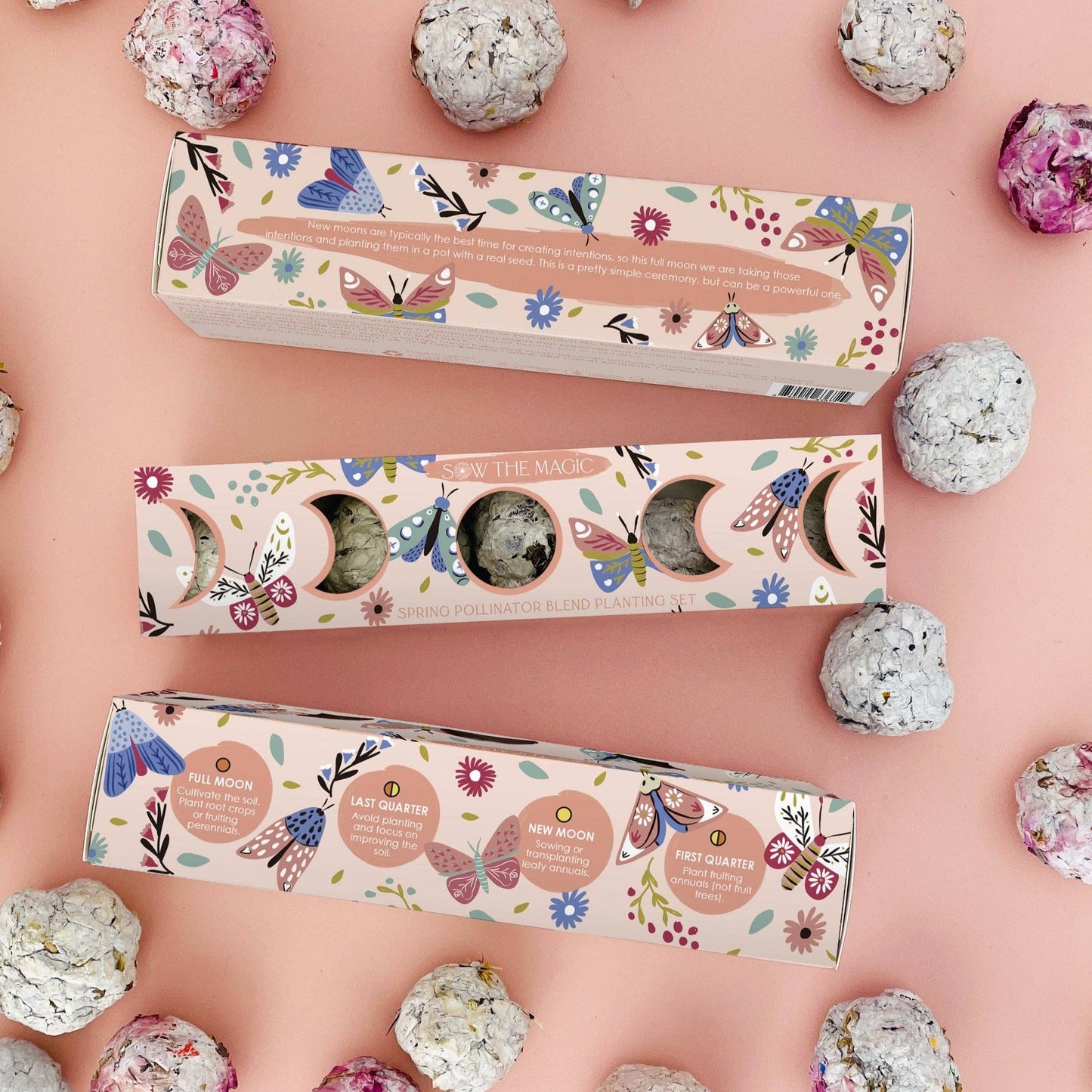 Seed Ball Set- Moon Phase Spring Pollinator