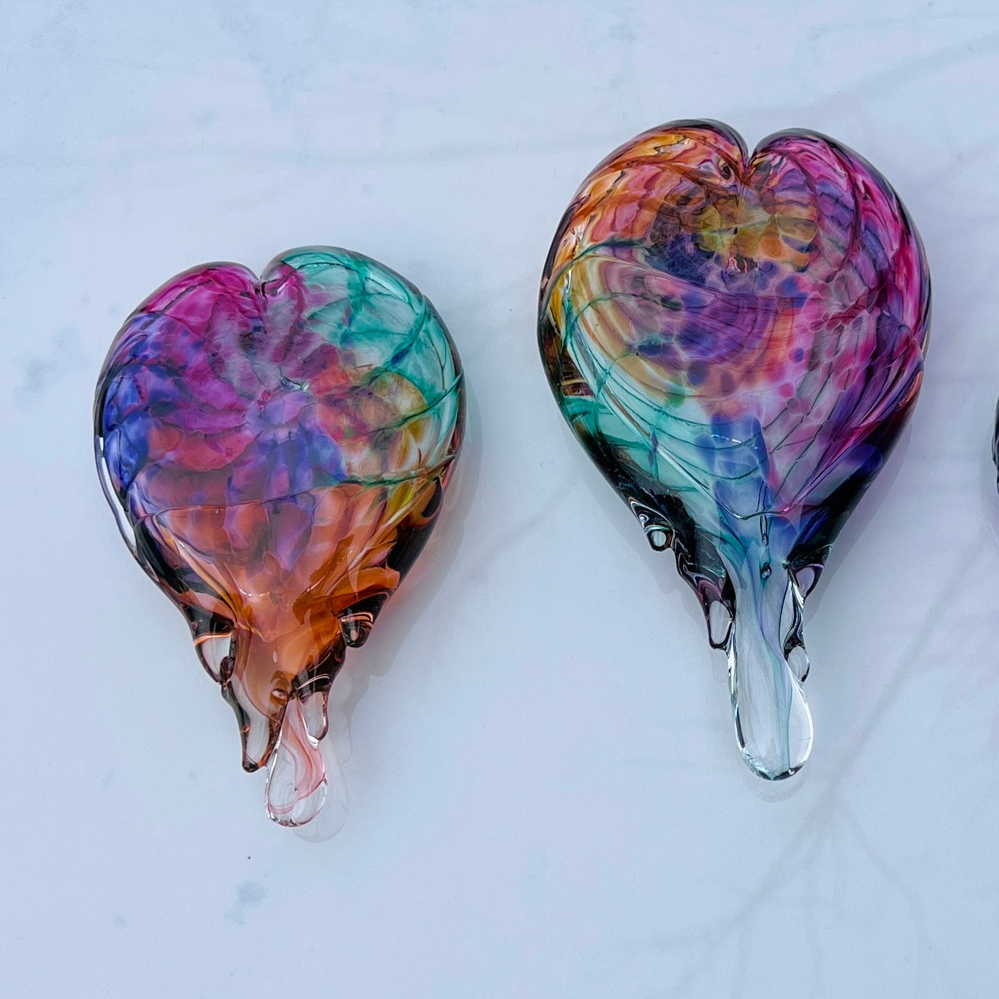 Sculpture- Hearts, blown glass, hangable