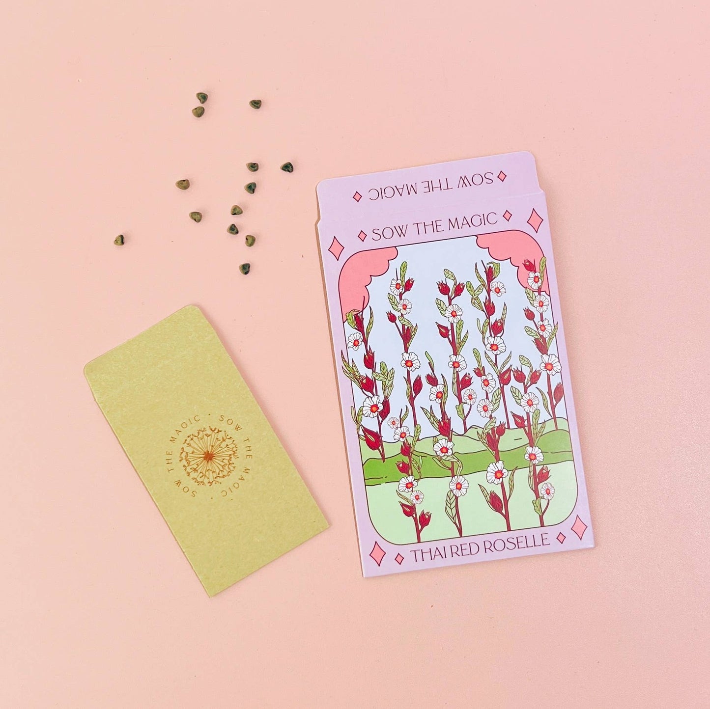 Seed Packet- Thai Red Roselle Hibiscus Tarot Garden + Gift
