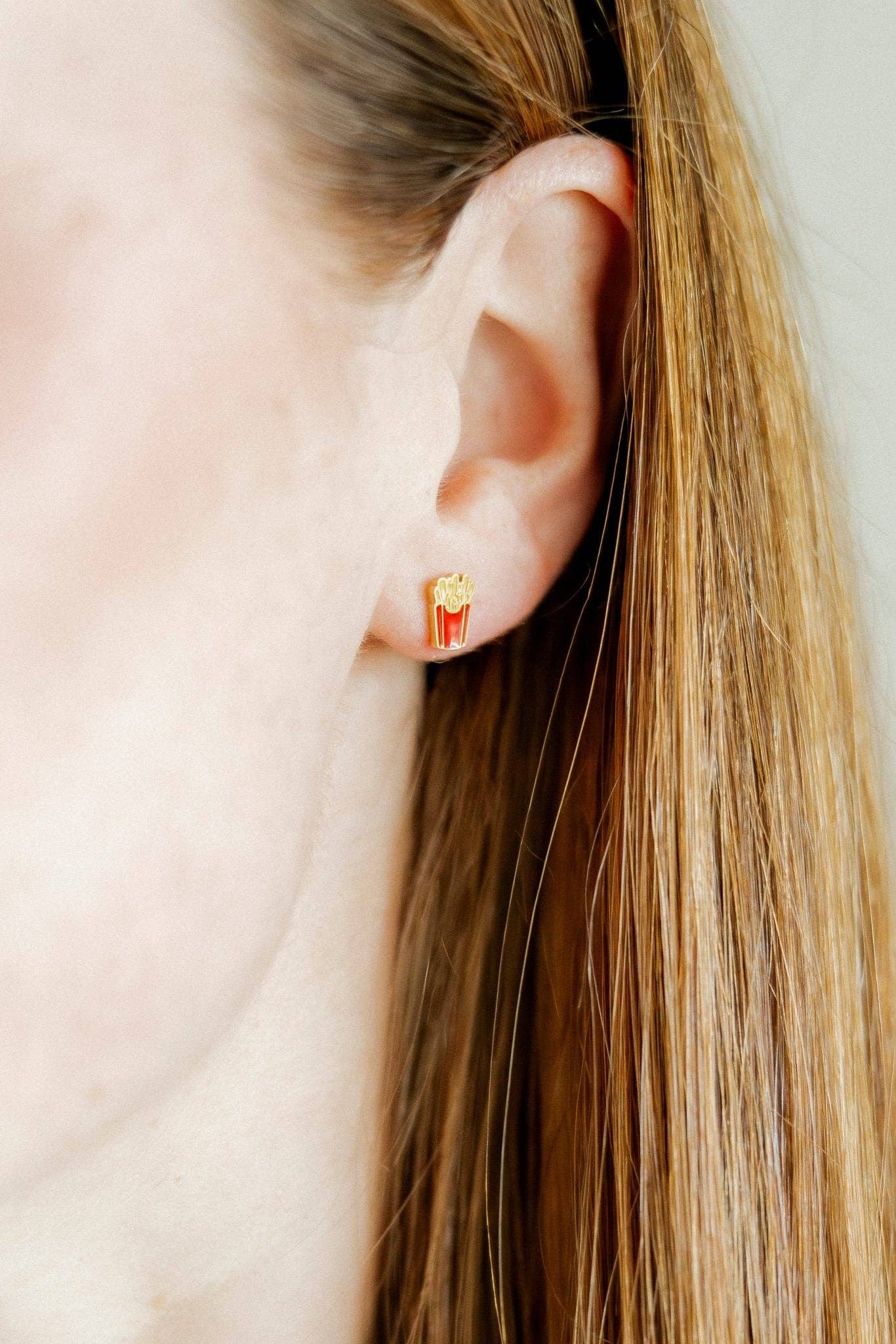 Screwback Stud Earrings - French Fries