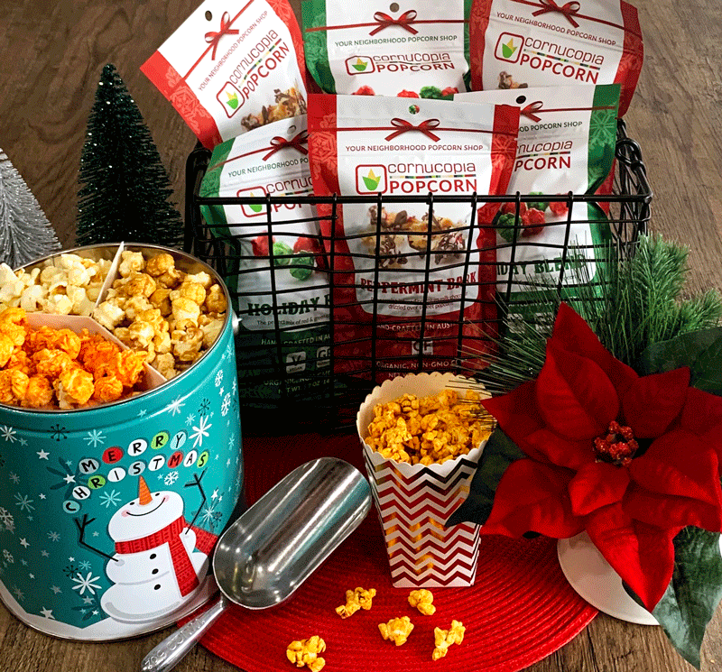 Popcorn- Seasonal: Snickerdoodle, Pumpkin, Peppermint Bark, Holiday Blend