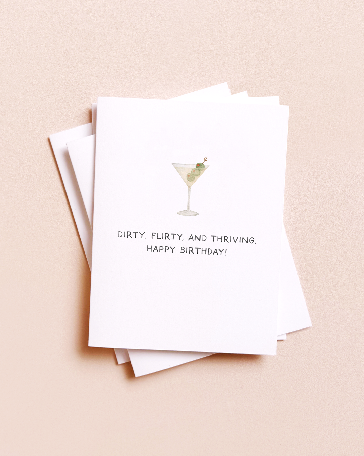 Dirty, Flirty, Thriving — Millennial Martini Birthday Card
