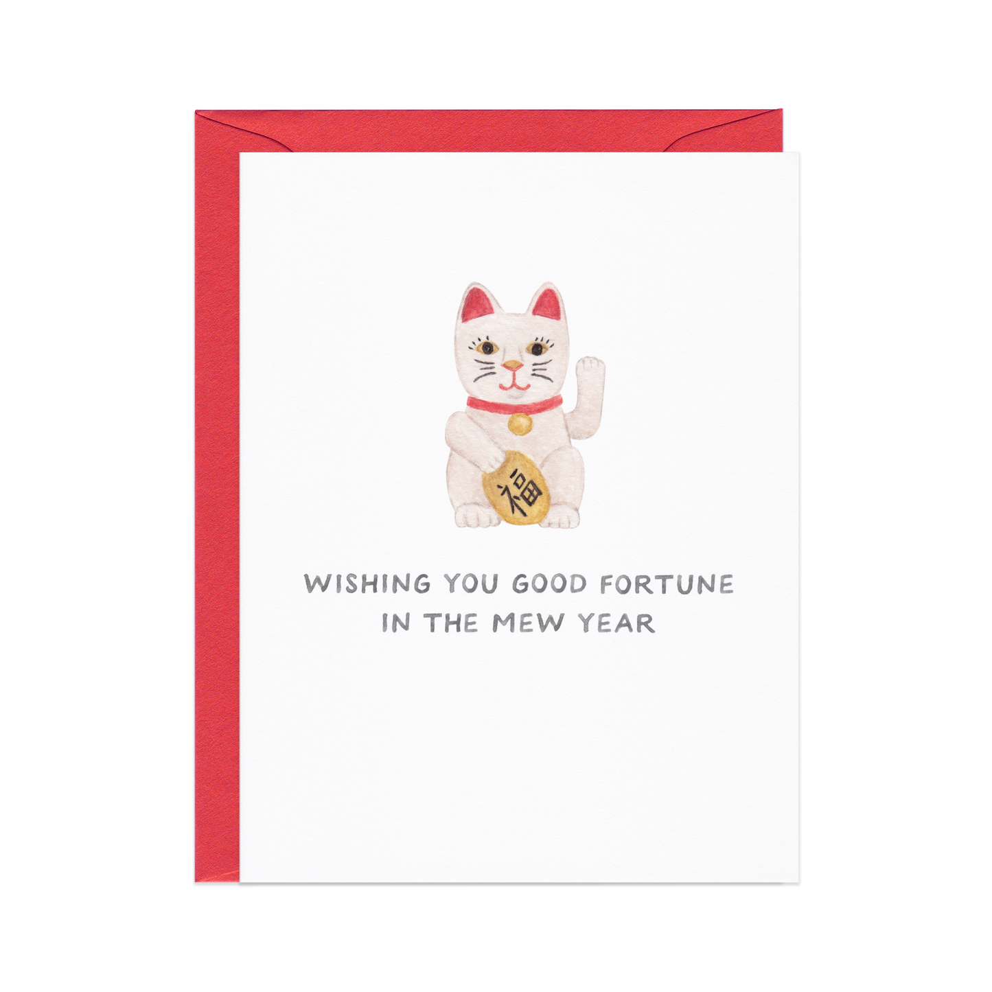Lucky Cat Mew Year — Punny Lunar New Year Card